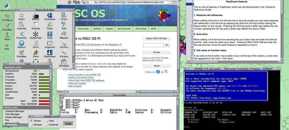 RISC OS 5.30 comes with quite an assortment of applications, and plenty more are online.