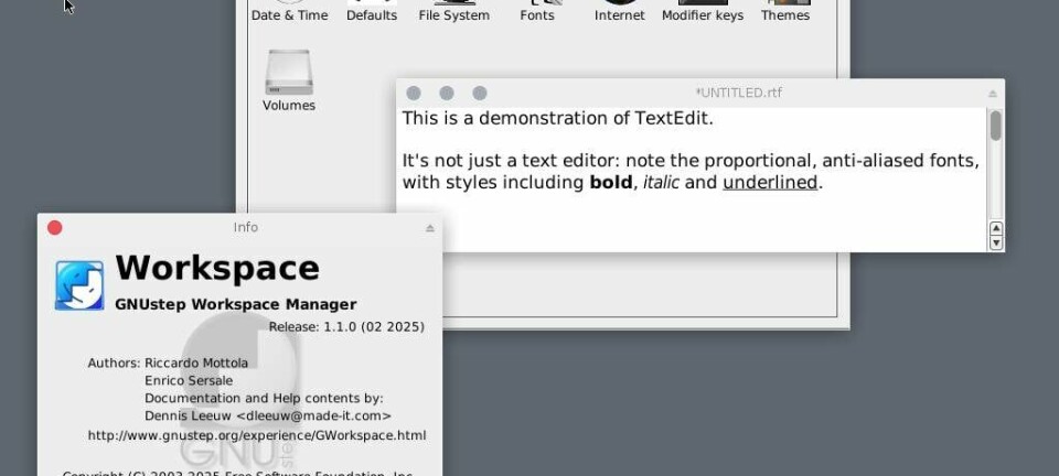 Alternatively, there's Gershwin, which combines parts of GNUstep and Xfce for a vaguely Mac-like desktop.