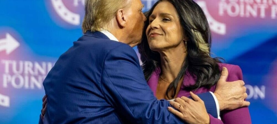Donald Trump and Tulsi Gabbard, serving as a lieutenant colonel in the U.S. Army Reserve, at an election rally at the Gas South Arena in Duluth, Georgia, in 2024