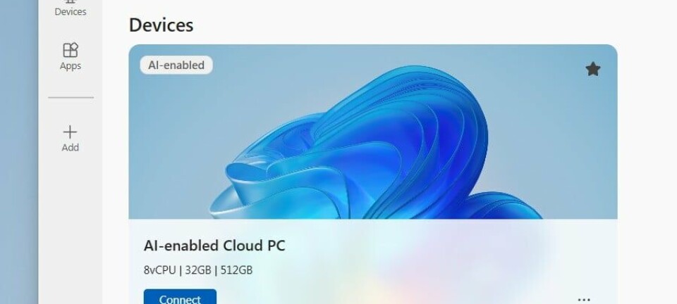 Logging on to an AI-enabled Cloud PC in the Windows app