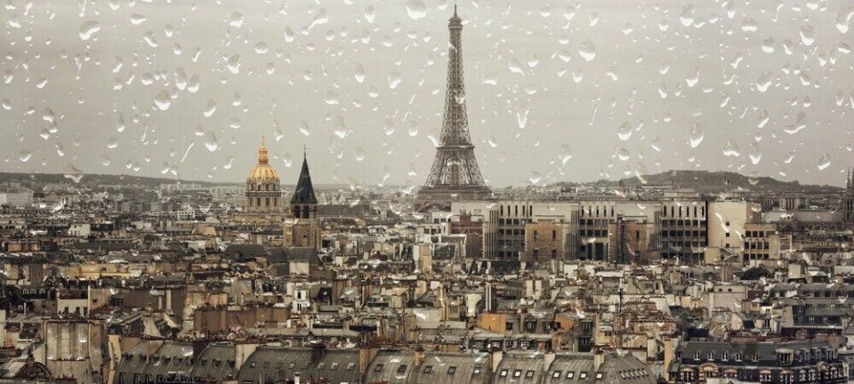 A view of Paris in the rain