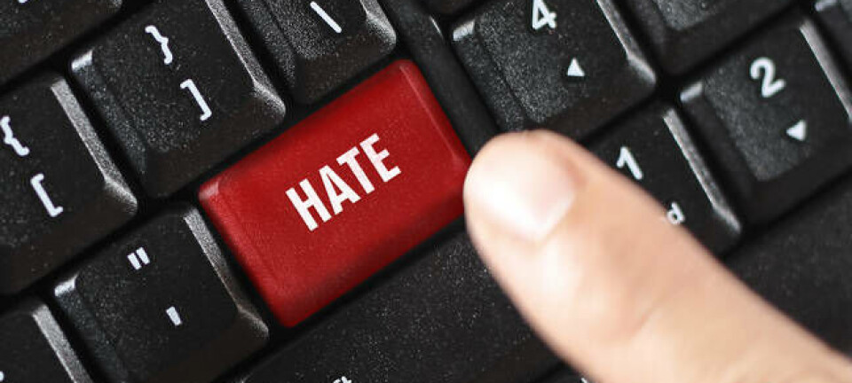 Red hate key on a keyboard