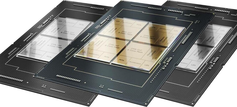 Composition of three illustrations of Intel Sapphire Rapids dies