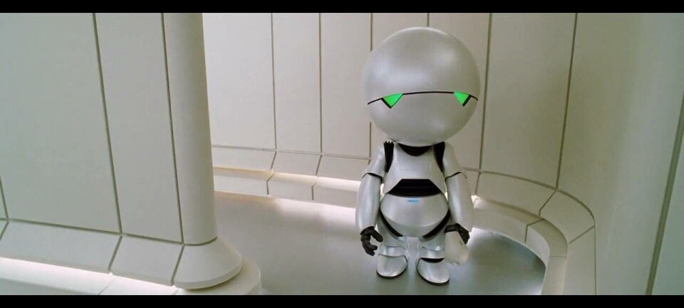 marvin the android in the 2005 HHGTTG movie