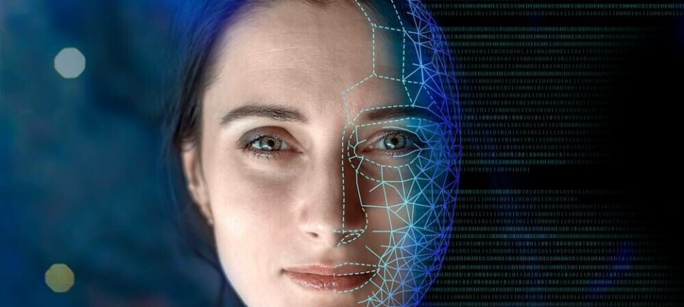 Someone's face being taken over by AI, an abstract illustration