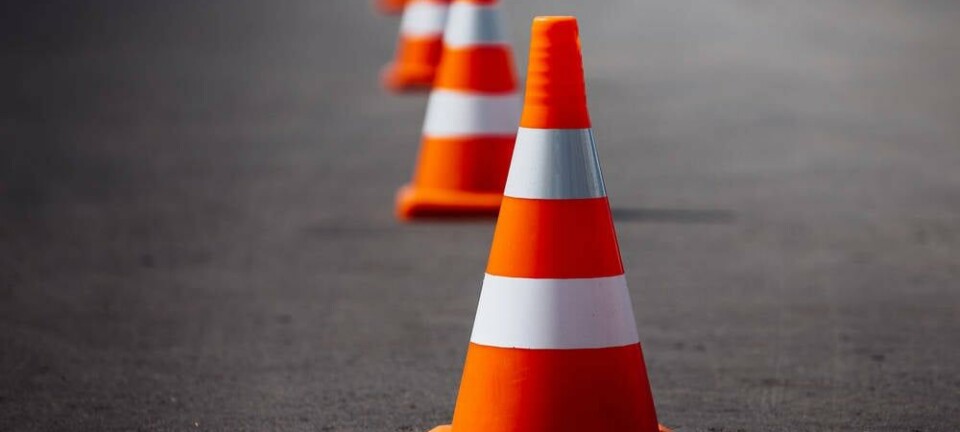 Traffic cones in the road
