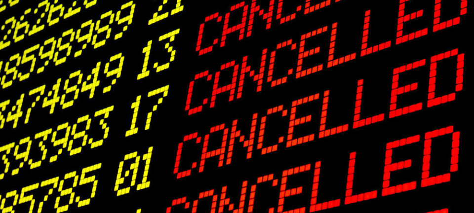 A cancelled sign