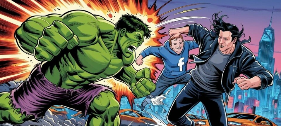 AI generated Hulk fighting Elon Musk and Mark Zuckerberg