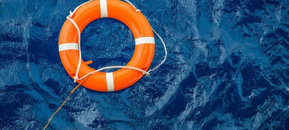 Lifesaving ring floating in the sea