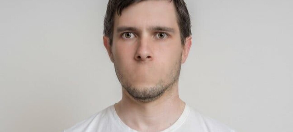 Young man without mouth