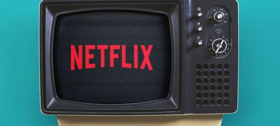 Netflix logo on an old TV