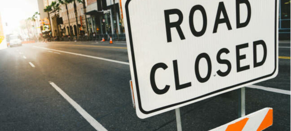 Road closed sign