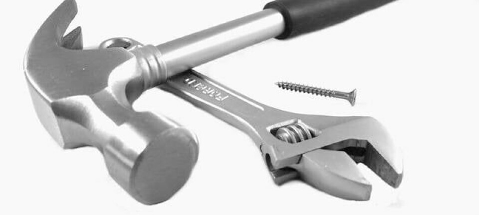 Hammer, spanner and screw