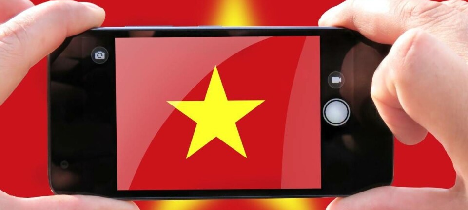 Vietnam flag on smartphone