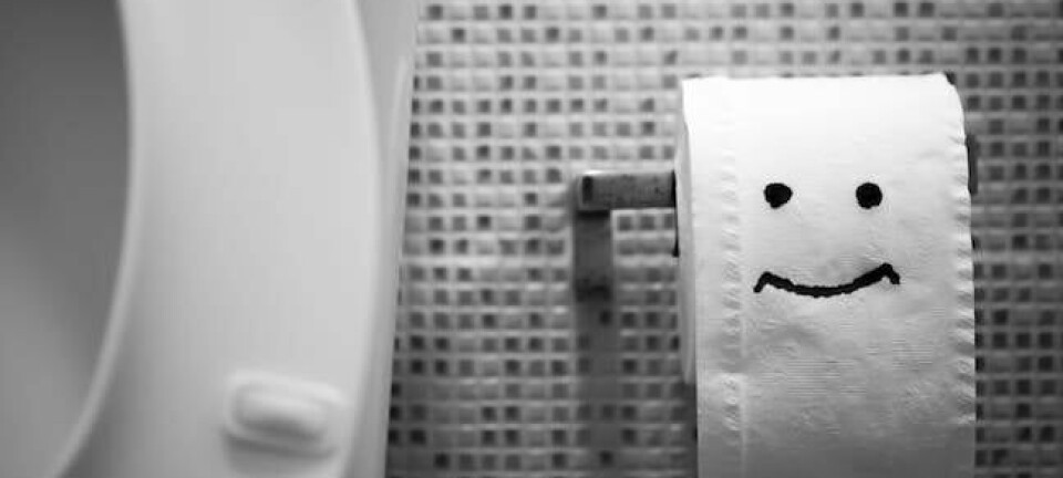 Toilet with smiling loo paper