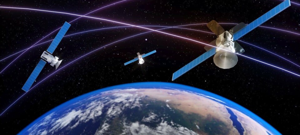 Satellite constellation orbiting Earth