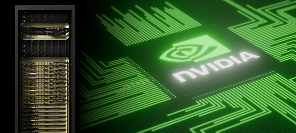 Combination of Nvidia logo and the Blackwell Ultra server rack