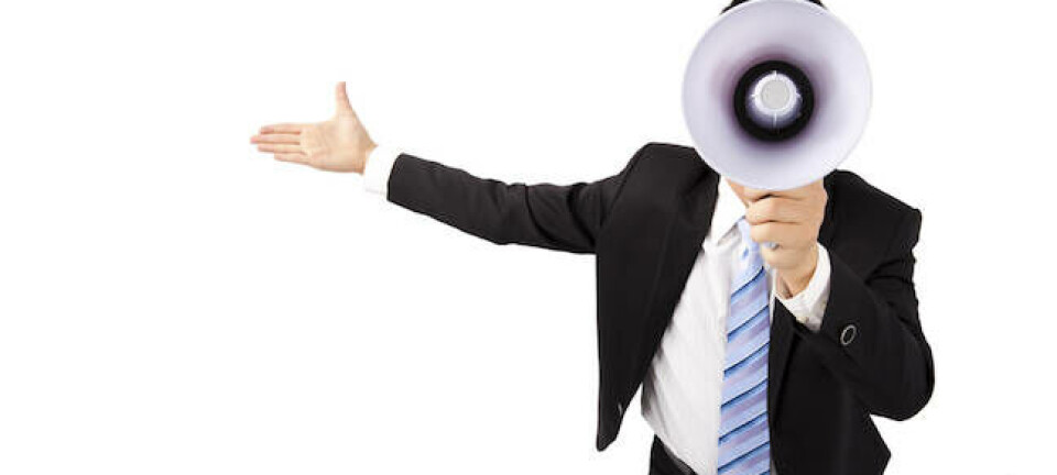 Man with megaphone