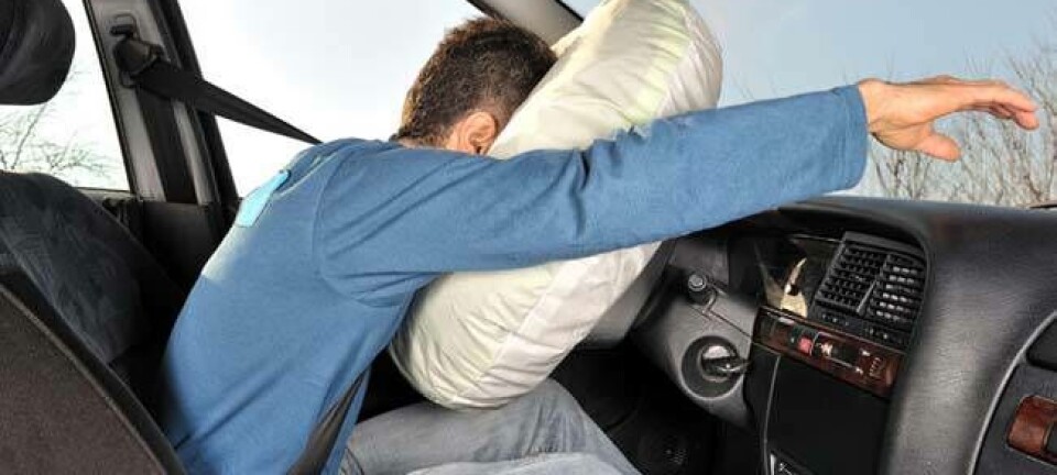 Man faceplants in airbag