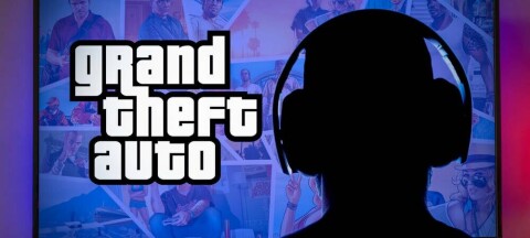 Someone playing Grand Theft Auto on a screen