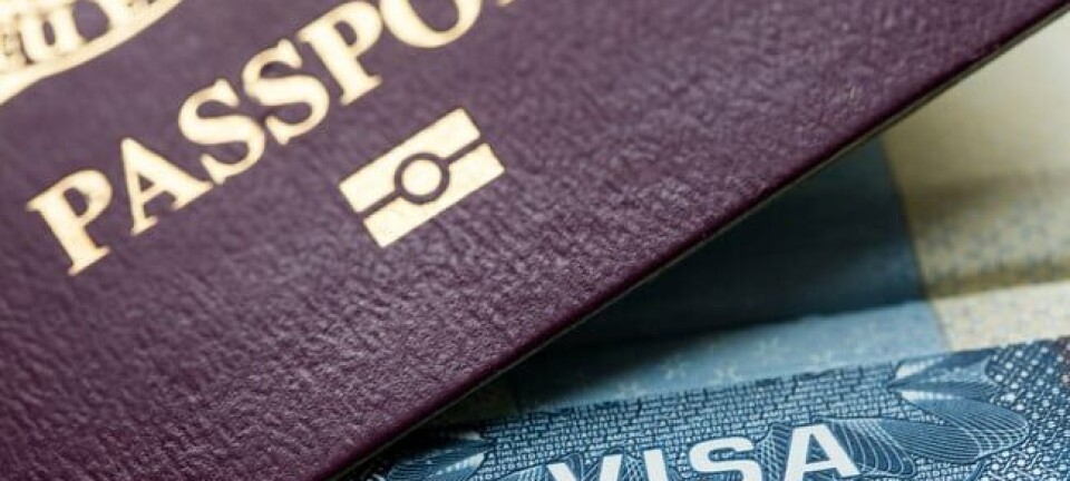 Visa document and passport