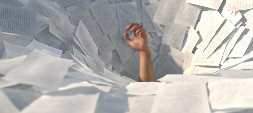 Someone drowning in paperwork
