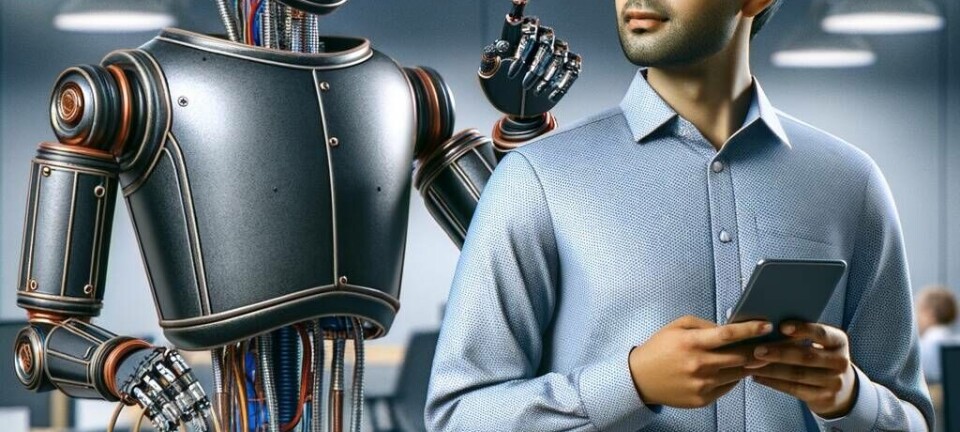 robot suggests email wording - illustrative conceptual