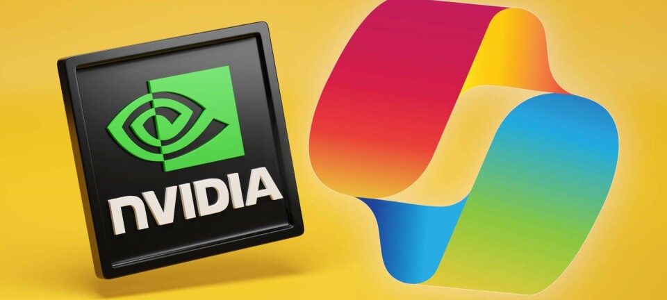 An illustration combing the Nvidia logo and the Microsoft Copilot logo