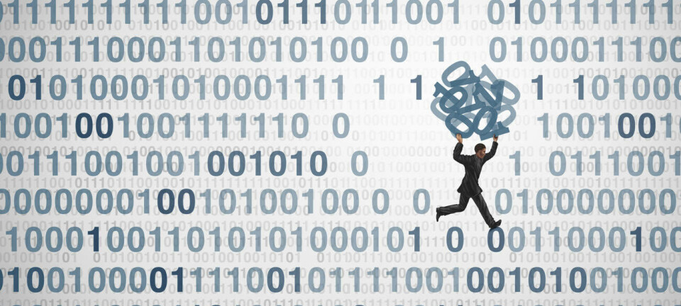 Illustration of someone stealing binary numbers and running off with them