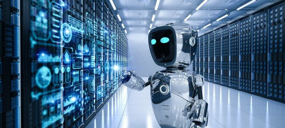 Illustration of a robot managing a datacenter
