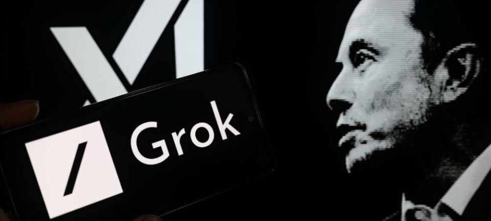 Combination of Elon Musk and the X Grok AI logo