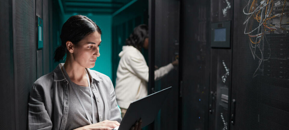 engineers in a server room