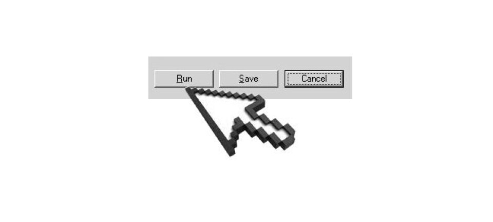 A cursor hovers over a Run/Save/Cancel dialog menu.