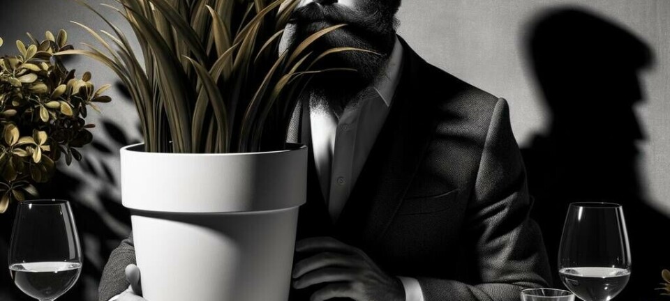 hiding behind potplant