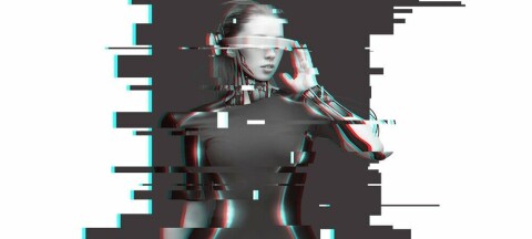 Abstract illustration of a robot office kinda person