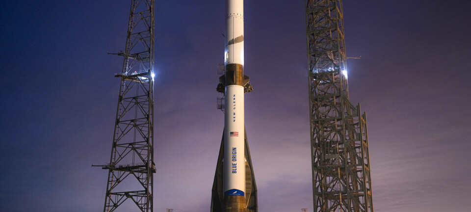 Blue Origin New Glenn rocket on the launch pad