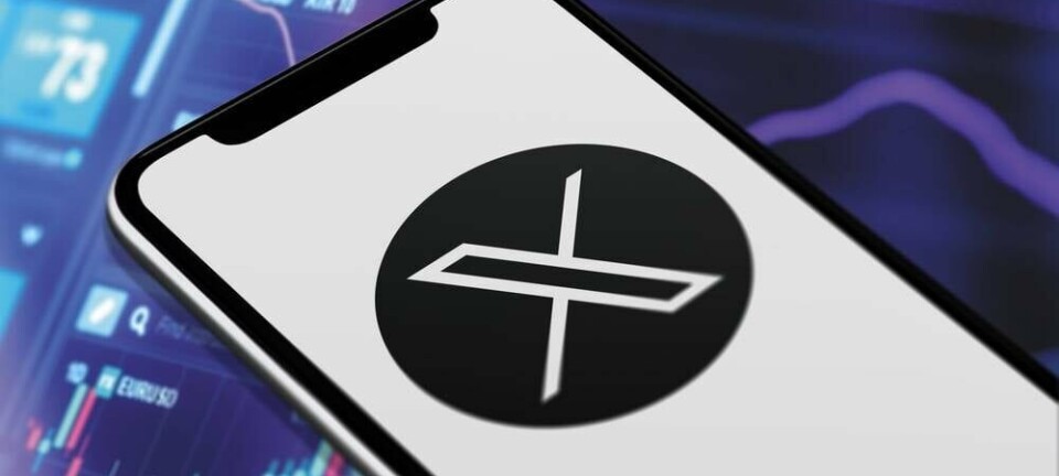 X logo against plunging stock ticker