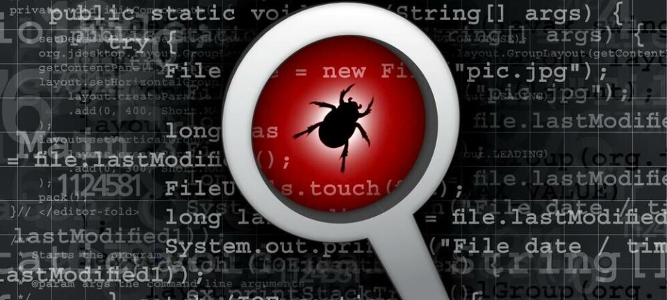 Illustration of a software bug under a magnifying glass