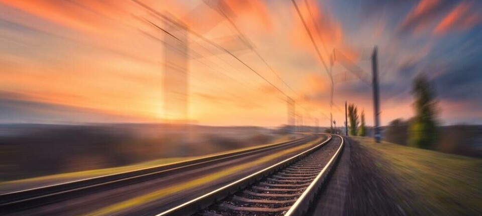 Railway tracks heading off into the sunset