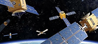 Illustration of lots of satellites in space around Earth