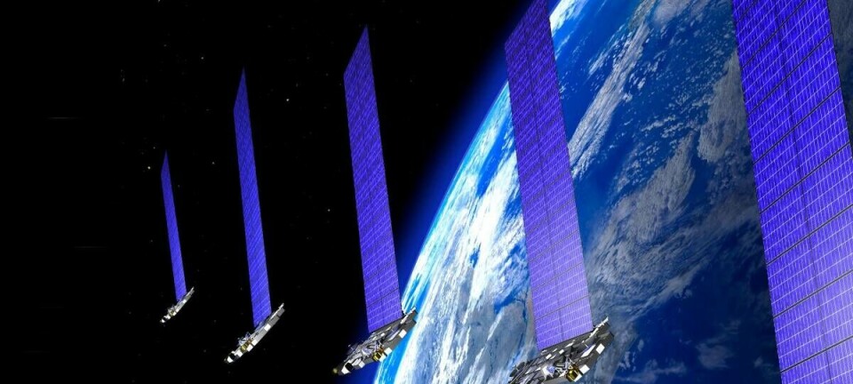 Broadband satellite train