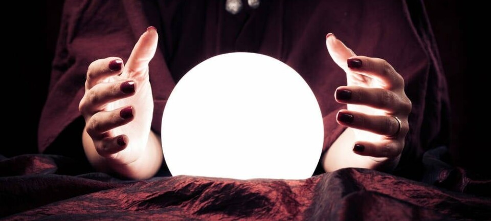 Someone peering at a crystal ball