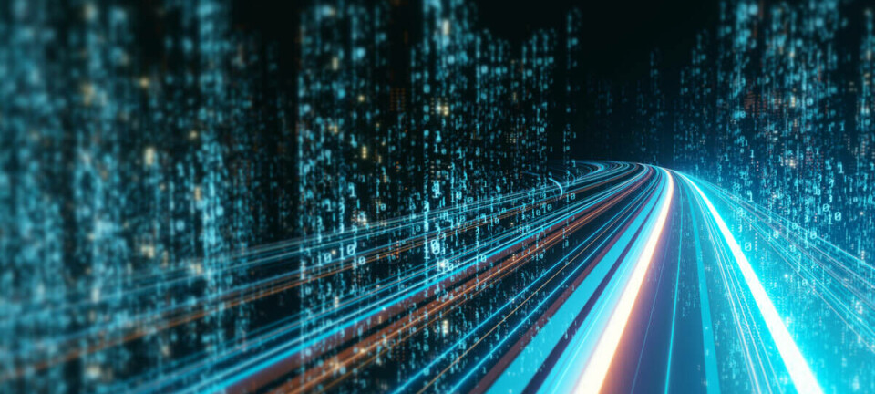 Abstract illustration of information moving fast past some computer systems