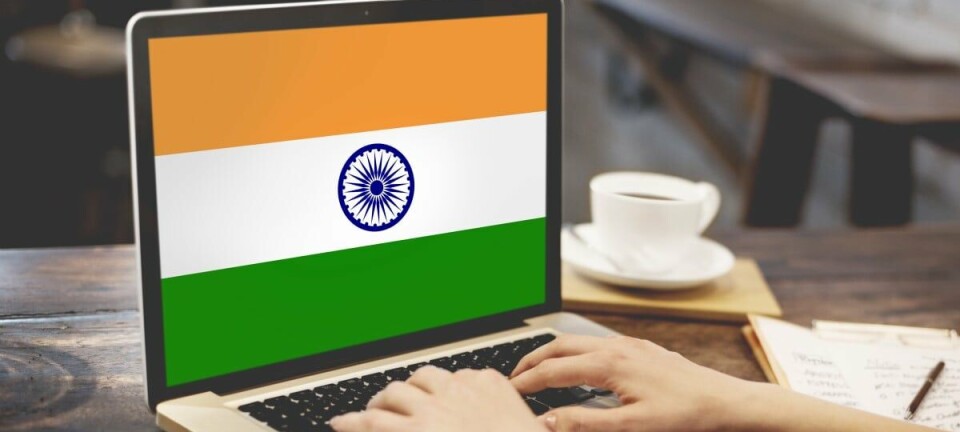 Laptop with Indian flag