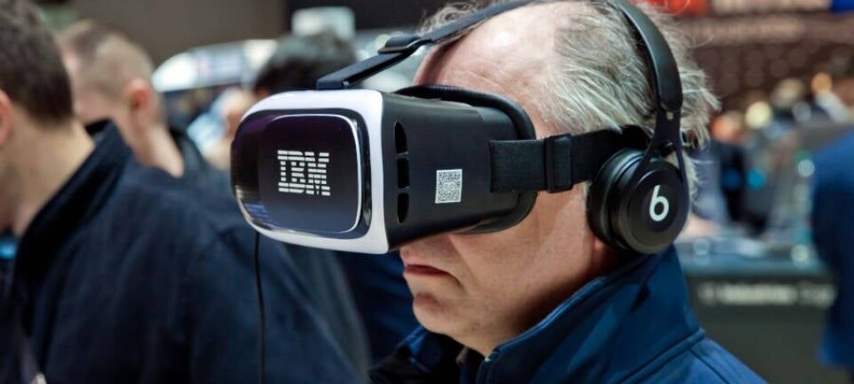 Someone wearing IBM VR goggles and not looking silly at all