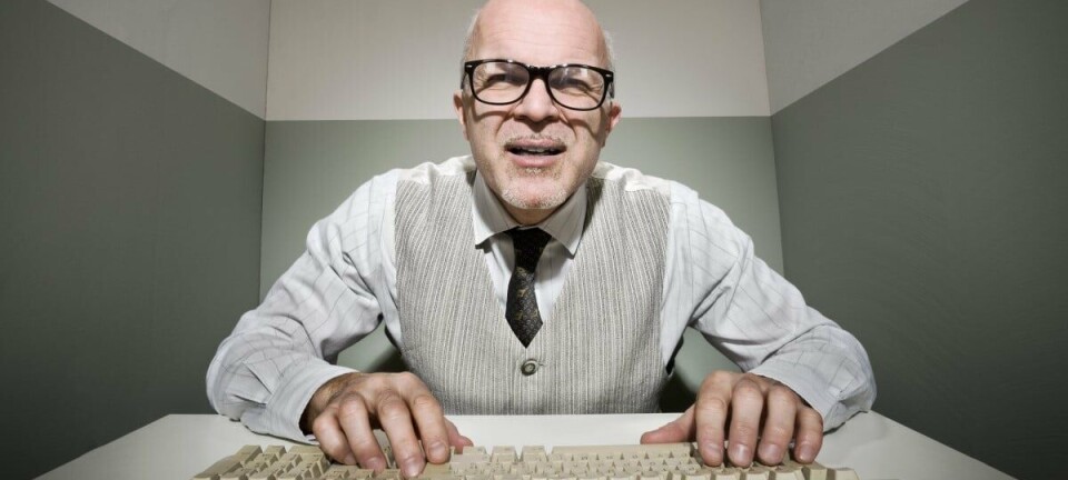 Old man using computer