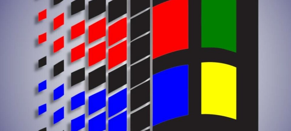 Microsoft Windows 95 logo on a background