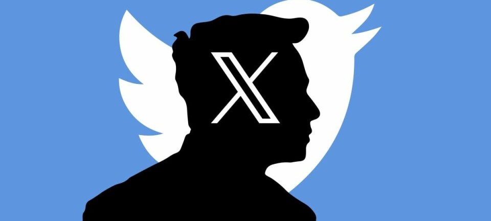 Elon Musk silhouette with X and Twitter logos