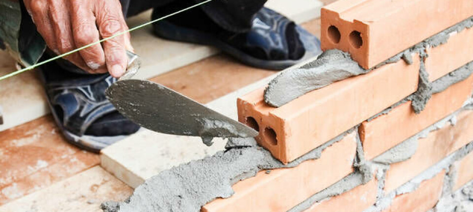 builder does the wet cement work on brick wall.. trump shutdown