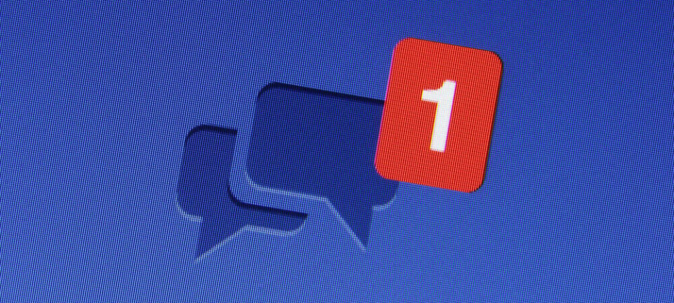 Close up of a Facebook message notification